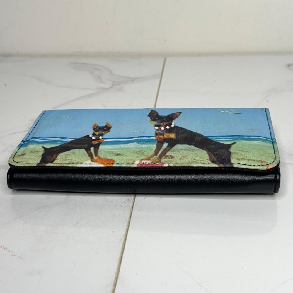 Blossom Collection Miniature Pinscher Dog Beach Print Rhinestone Long Wallet Y2K - Picture 3 of 10